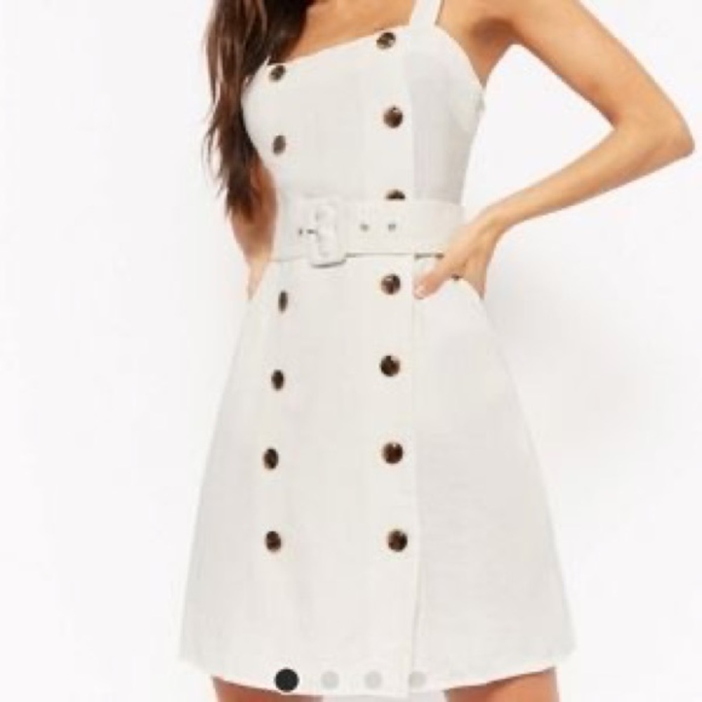 Forever 21 linen white belted dress….